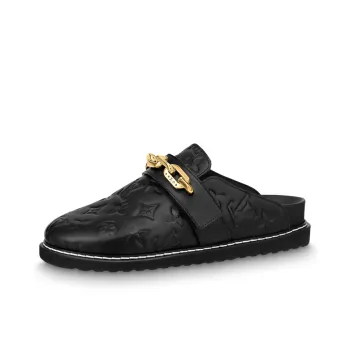 LOUIS VUITTON Cosy Comfort Quick Dry Closed Toe Slippers Women's Black