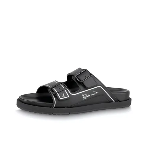 LOUIS VUITTON Trainer Slide Slippers Men Black