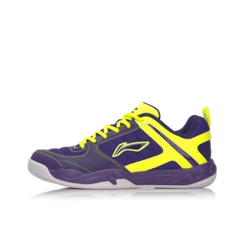 LINING Attack Badminton Shoes Unisex Low-Top New Lakers Purple/Fluorescent Bright Green