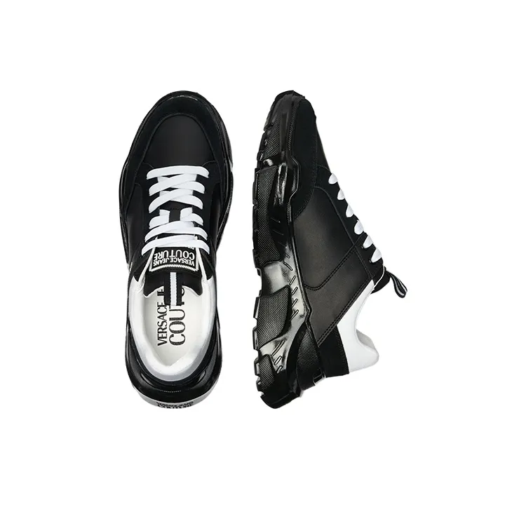 VERSACE JEANS Speedtrack Abrasion Resistant Low Top Casual Shoes Men's Black-3