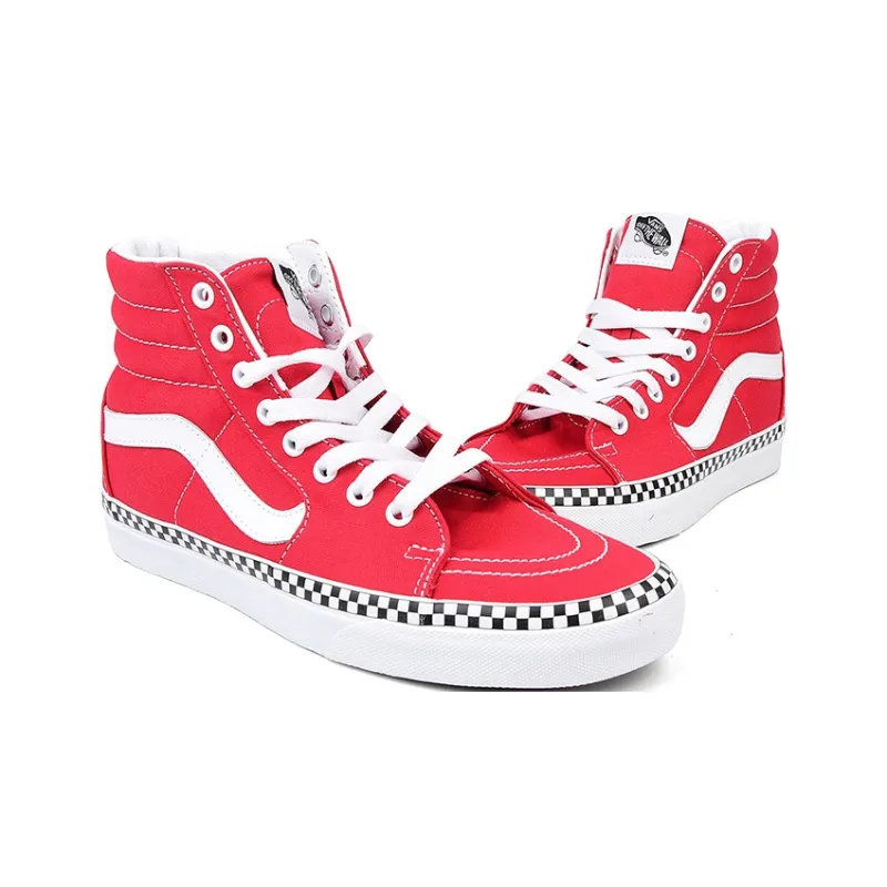 Vans SK8 Hi Check Foxing - Racing Red-2