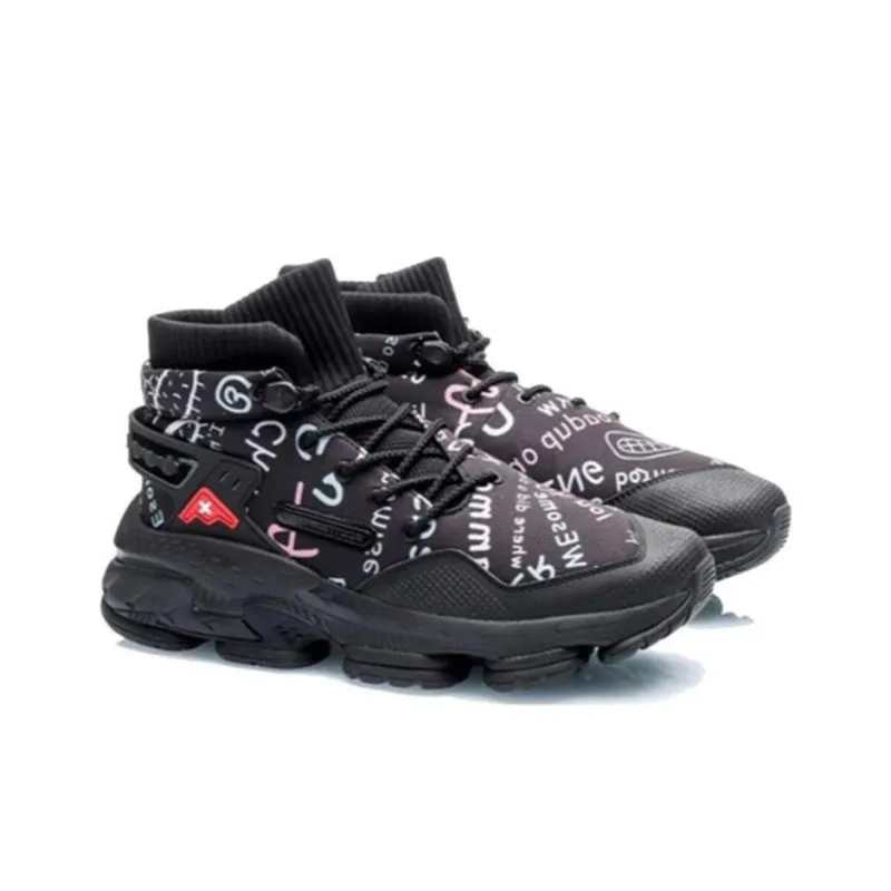 LiNing Countflow AMMO 'Black' Non slip Lightweight High Top Sports Casual Shoes Men's Black-3