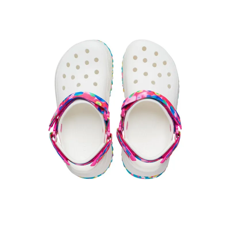 Crocs Aurora Dazzling Hiker Kluke Sports Slippers Unisex White Multicolor-3