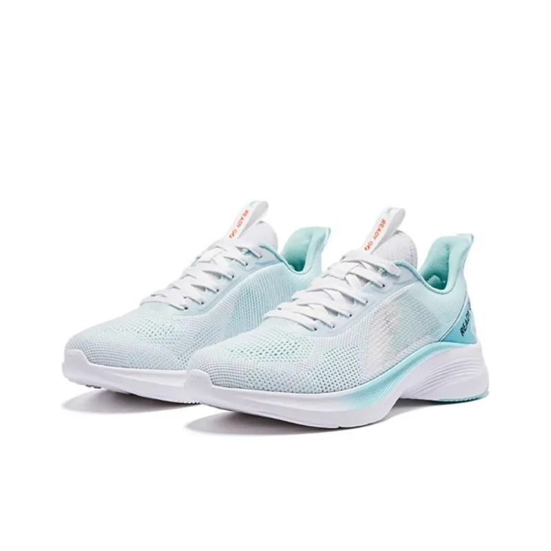 QIAODAN Light Speed 1.0 Cushioned Wear Resistant Water Resistant Low Top Running Shoes Men's White Blue-2
