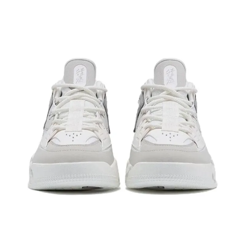 XTEP Anti Slip Wear Resistant Low Top Sports Casual Shoes Gray White-3