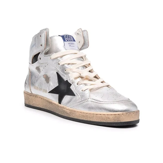 Golden Goose Sky Star Stylish Skateboarding Shoes Women's Silver-2