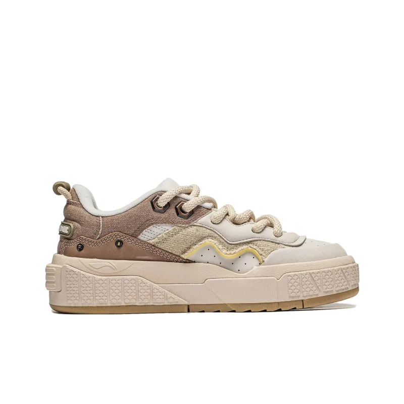 LiNing 001 UNBLOCK Lightweight And Wear resistant Low Top Skateboard Shoes Men's Beige-1