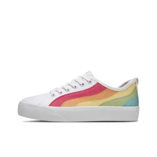 Skechers Bob's Cloudy Anti-Slip Wear-Resistant Low-Top Skateboard Shoes Women's White Multicolor