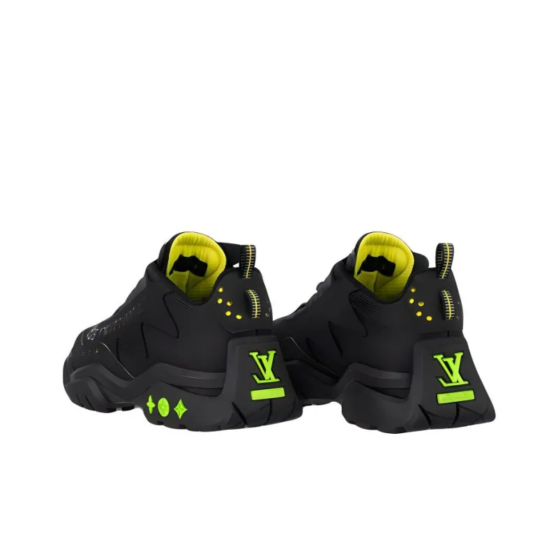 LOUIS VUITTON Millenium Cushioning, Slip Resistant, And Abrasion Resistant Low Top Casual Shoes Men's Black-3