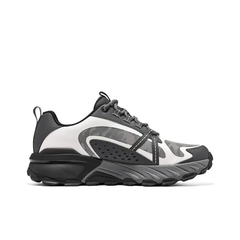Skechers Max Protect Wear-resistant And Waterproof Low-Top Trekking Shoes Men's White Black-1