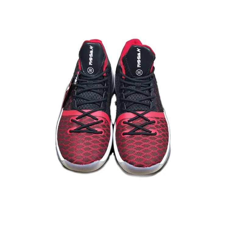 LINING WOW 1 Basketball Shoes Men Low Top Black/Red-2