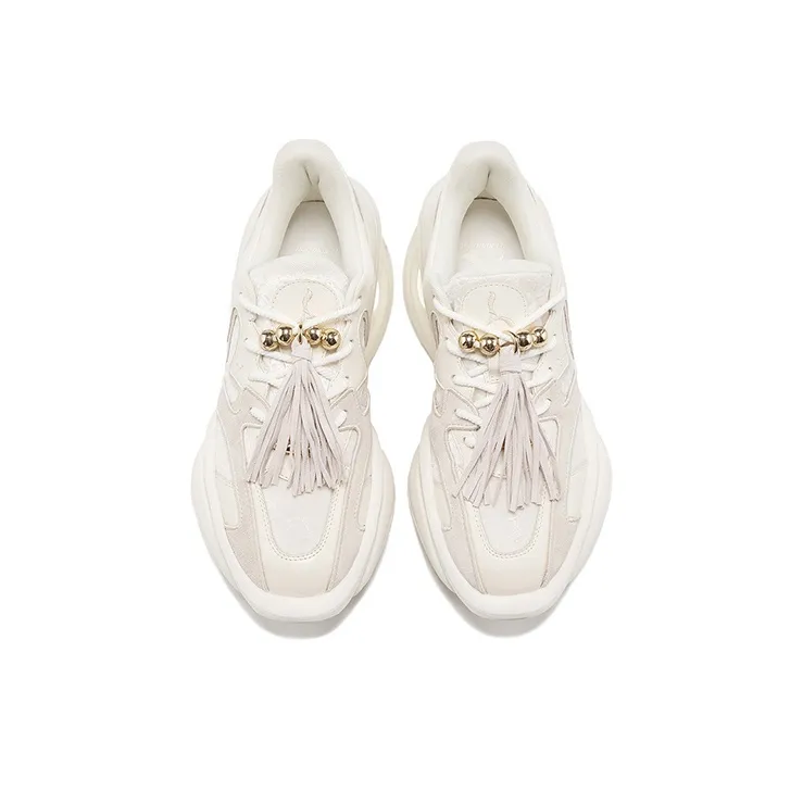 LI NING 1990 Classic Collection Slip Resistant Low Top Running Shoes Women's Ecru-2