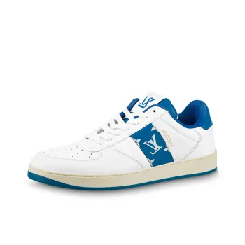 LOUIS VUITTON Rivoli Sneakers 'White With Blue Side Monogram Band'