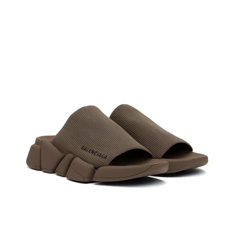 Balenciaga Logo-print Knitted Slides-2