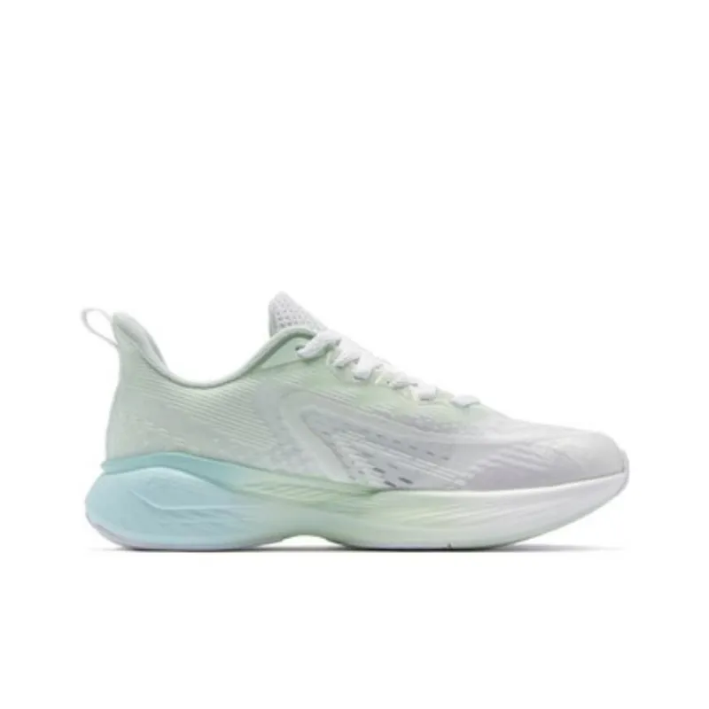QIAODAN Flying Shadow Team1.0 Anti Slip Wear Resistant Low Top Running Shoes Women's White Green-1