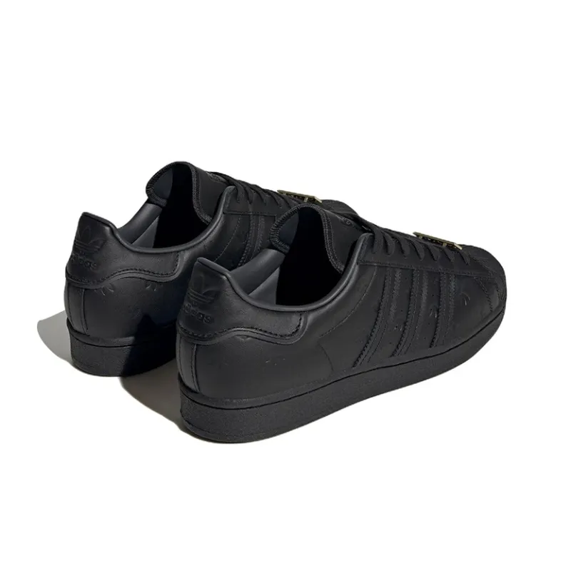 Adidas Superstar 'Allover Debossed Trefoils Black'-2