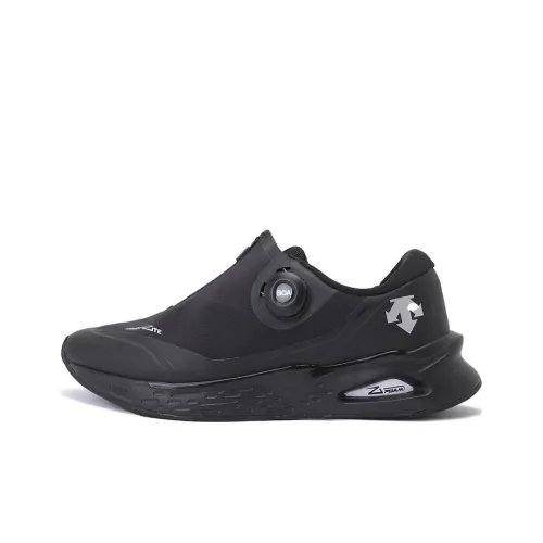 DESCENTE RUNNING Anti Slip Wear Resistant Breathable Lightweight Low Top Running Shoes Unisex Black Casual Comfort