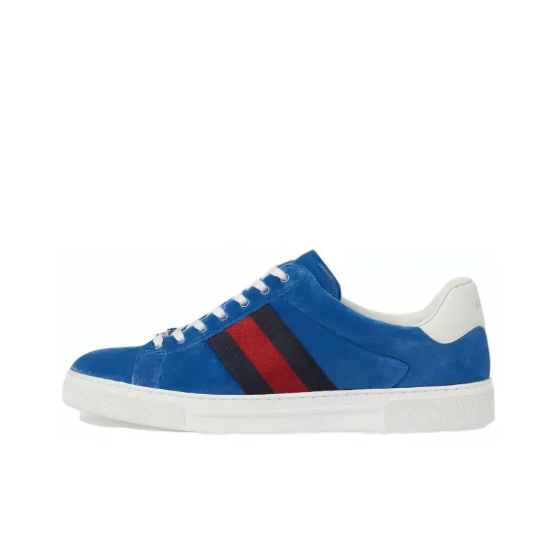 GUCCI ACE Low Top Skateboard Shoes Men's Blue-0