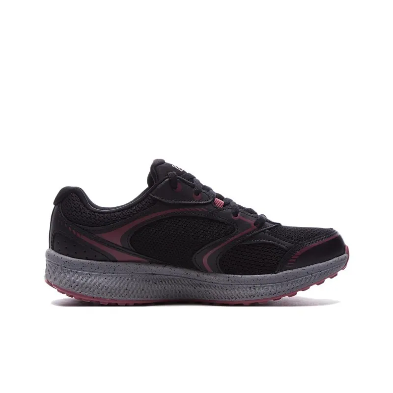 Skechers Go Run Consistent Cushioned Slip Resistant Abrasion Resistant Low Top Training Running Shoes Women's Black Red-1