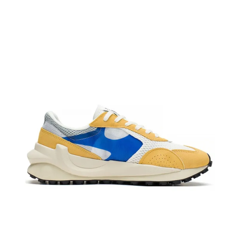 LiNing Square Low-Top Sports Casual Shoes Men's Yellow White Blue-1
