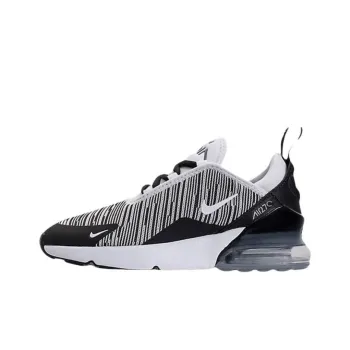 Nike Air Max 270 Anti-Slip Wear-Resistant Low-Top Kids' Running Shoes White Black Gray Children Aged 3-7 Years Old