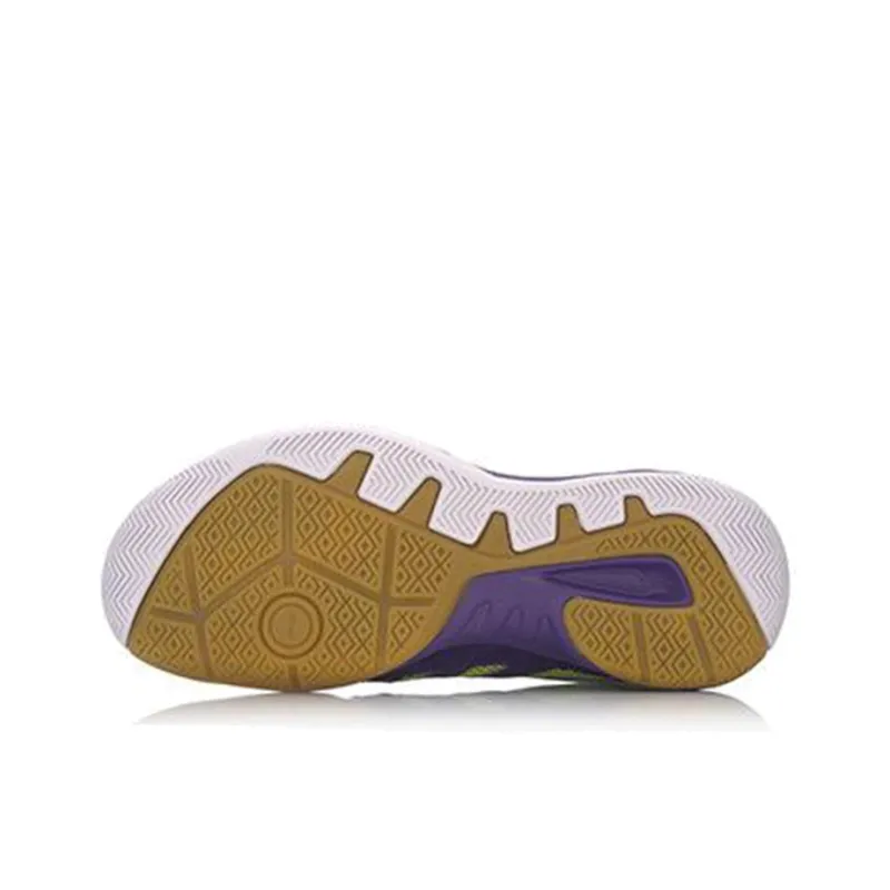 LiNing Lightning Strike Cushioning Anti-Slip And Wear-Resistant Low-Top Badminton Shoes Men's Purple-4