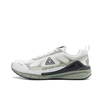 PEAK Cushioning Rebound Wear-Resistant Support Low-Top Sprint Running Shoes Men's White Green