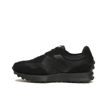 New Balance 327 Black White Tongue Logo