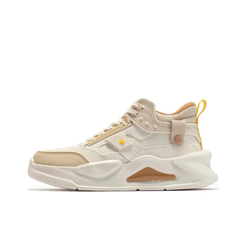 361° Jincheng SE Fleece Lined Warm Cushioning Anti Slip And Wear Resistant Low Top Casual Shoes Men's White Yellow-0