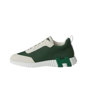 HERMES Bouncing Low Top Sports Casual Shoes Men's Green