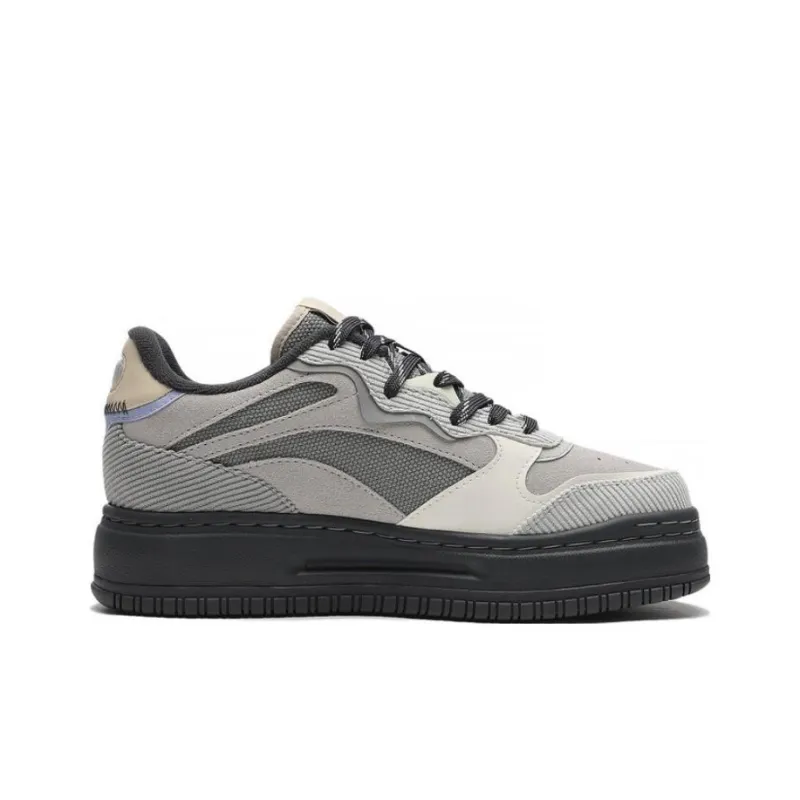 LiNing Future C1 Abrasion Resistant Breathable Low Top Skateboard Shoes Women's Gray-1