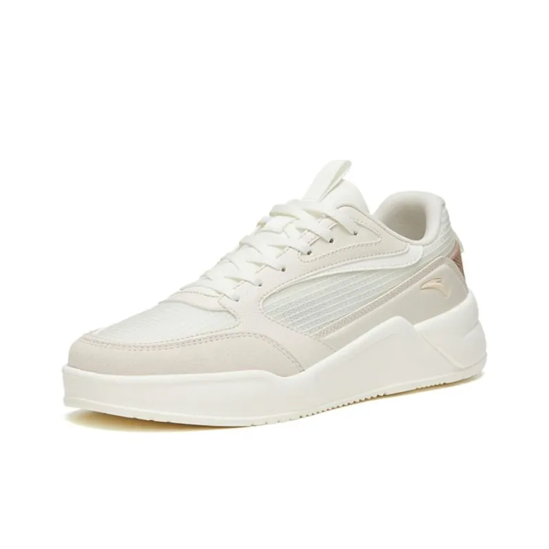 Anta Rubber Bullet Slip Resistant, Abrasion Resistant, Lightweight Low Top Skateboard Shoes Men's White Gray Brown-1