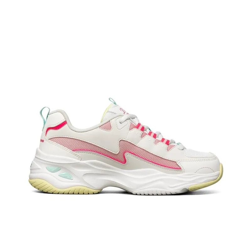 Skechers D'Lites 4.0 Chunky Sneakers Women's Low Top White/Pink/Yellow-1