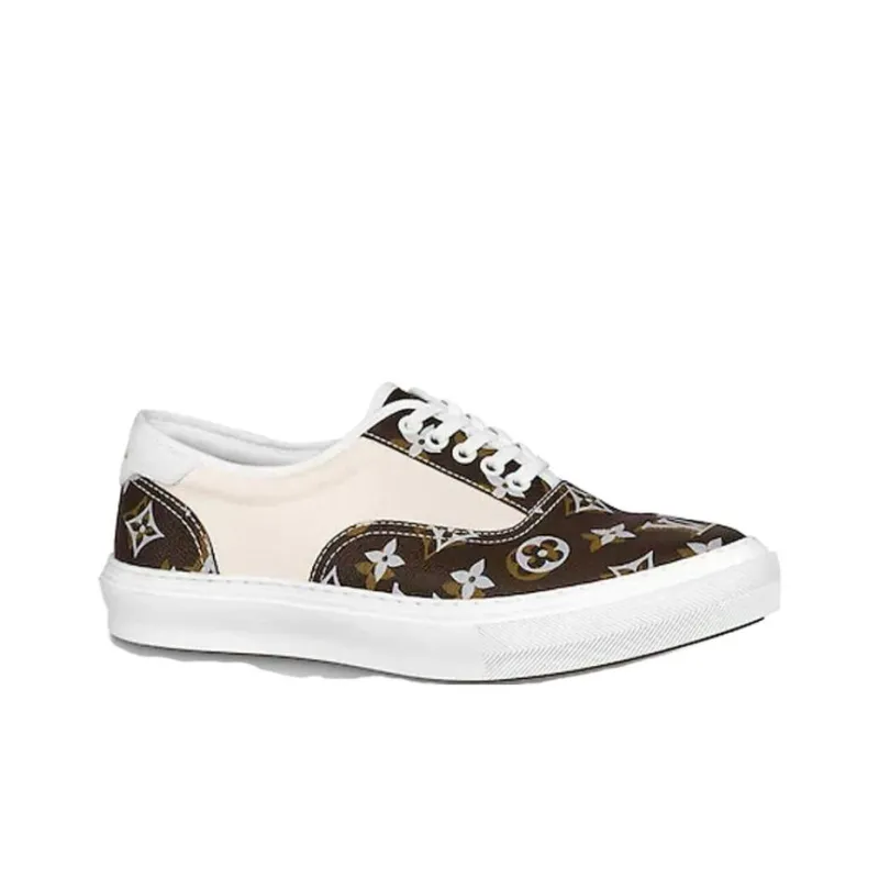 LOUIS VUITTON Trocadero Sneakers 'White Beige With Brown Monogram'-1
