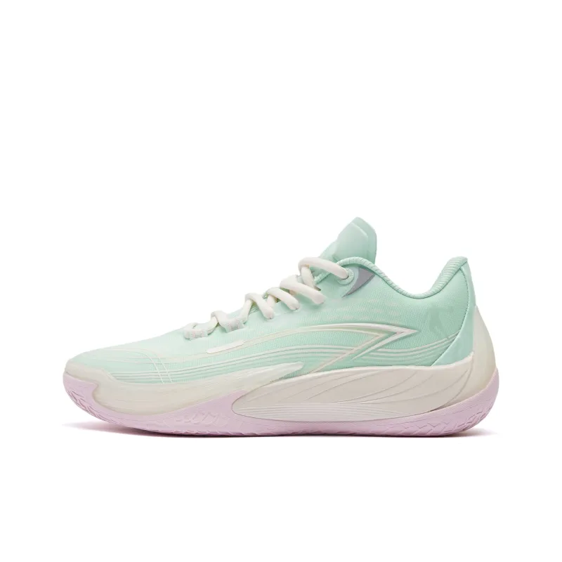 QIAODAN Poisonous Fangs 3.0 Basketball Shoes Men Low Top Jade Comb Green/Vanilla Yellow-0