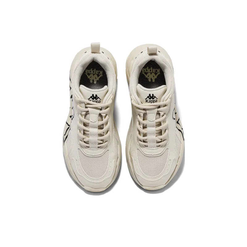 Kappa Anti Slip Wear Resistant Low Top Chunky Sneakers Women's Beige-3