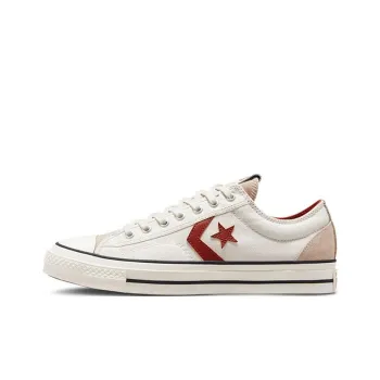 Converse Star Player 76 Anti Slip And Wear Resistant Lightweight Low Top Skateboard Shoes Unisex White Red