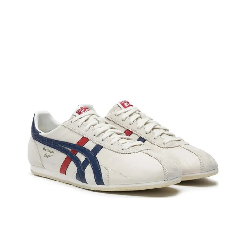 Onitsuka Tiger Runspark Cushioning, Slip Resistant, And Abrasion Resistant Low Top Running Shoes Unisex Silver White-2