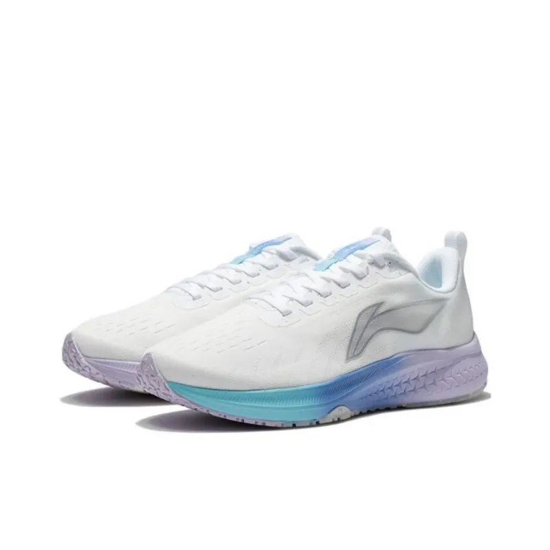 LiNing Red Hare 5 Abrasion Resistant Breathable Low Top Running Shoes Women's Mist White-2