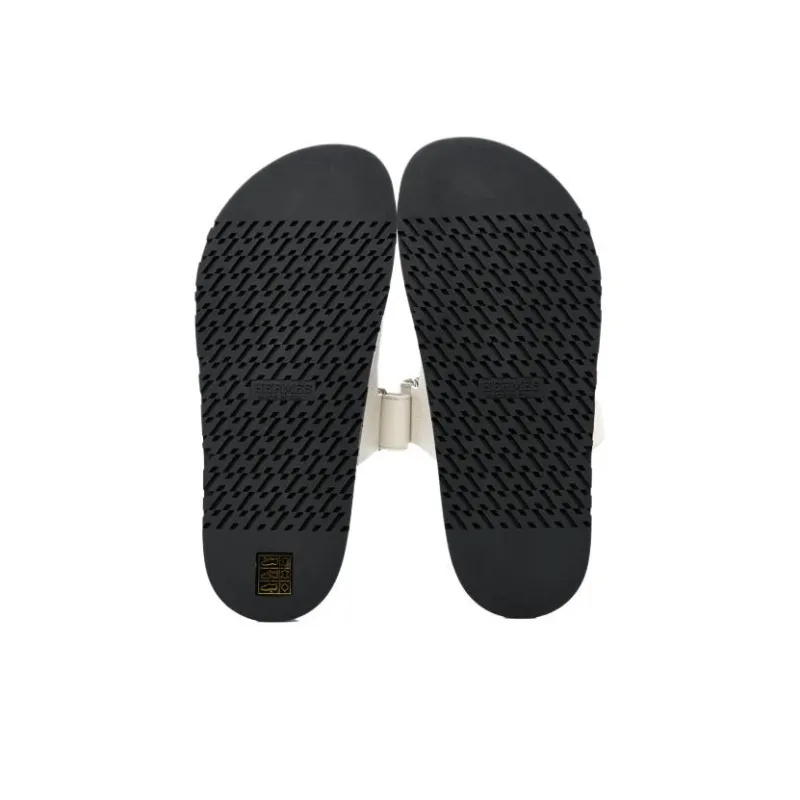 HERMES Chypre Sandal Blanc Epsom Leather M-4