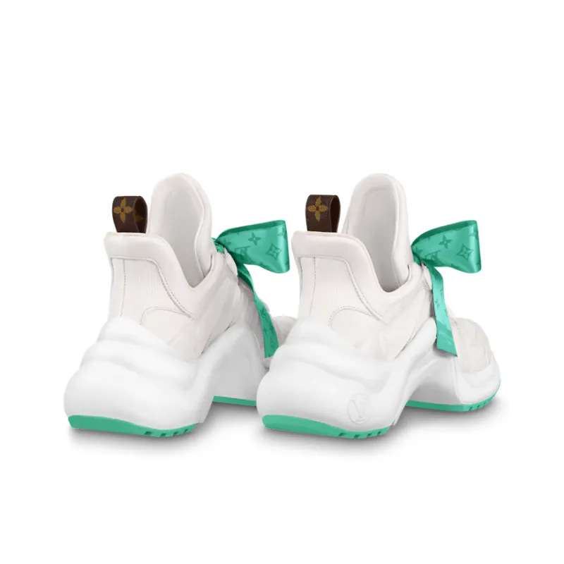 LOUIS VUITTON Archlight 1.0 Sneakers 'White With Green Monogram Ribbon' Women's-3