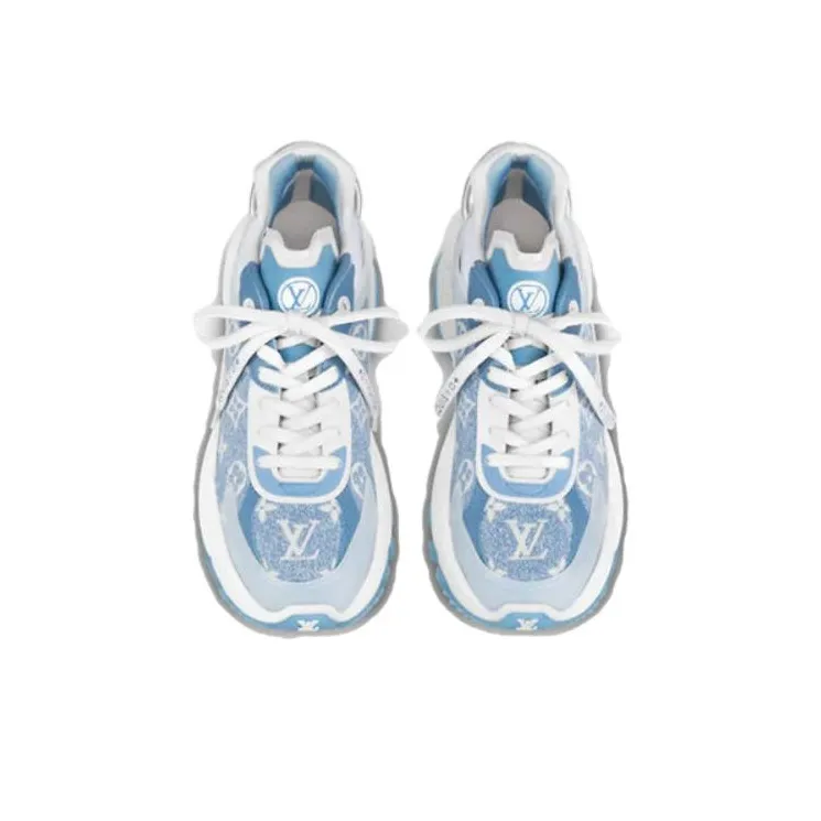 LOUIS VUITTON Run 55 Sneakers 'Blue Denim Monogram' Women's-3
