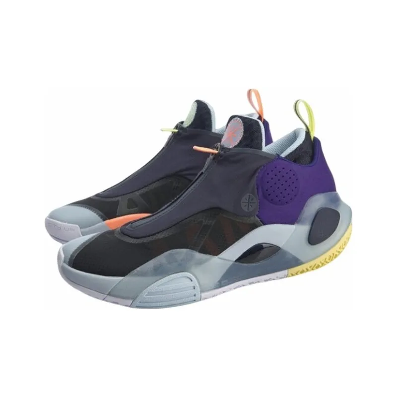 LiNing All City 8 V2 All City8 Cushioning Mid Top Basketball Shoes Men's Navy Blue-2