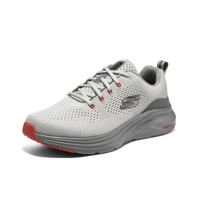 Skechers Vapor Foam Cloud Trace Anti Slip Wear Resistant Low Top Casual Shoes Men's Gray Orange-2