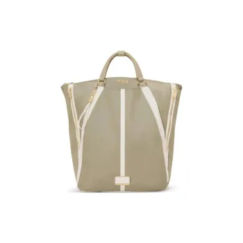 TUMI Nylon Backpack Unisex Ecru & Brown Umber
