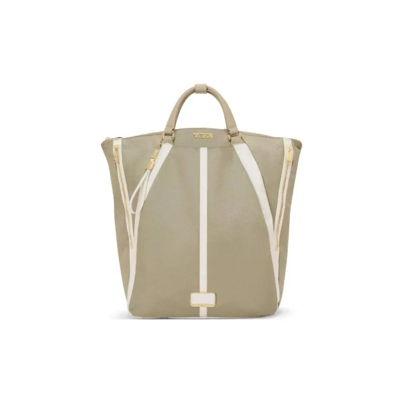 TUMI Nylon Backpack Unisex Ecru & Brown Umber-0