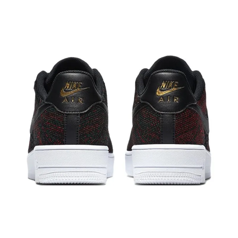 Nike Air Force 1 Ultra Flyknit Low Black Metallic Gold-4