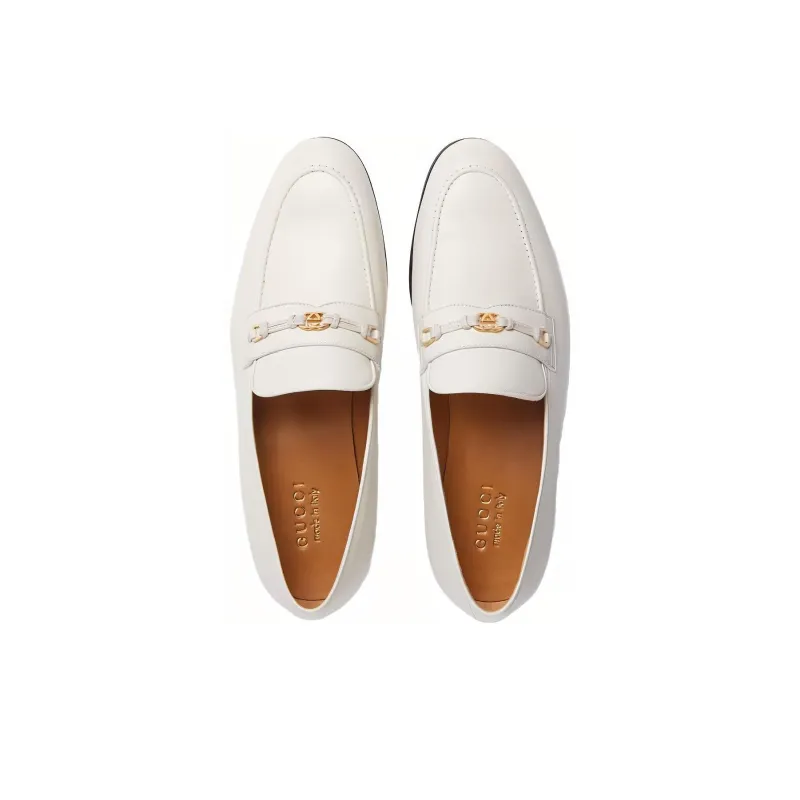 GUCCI Interlocking Loafers Men White-3