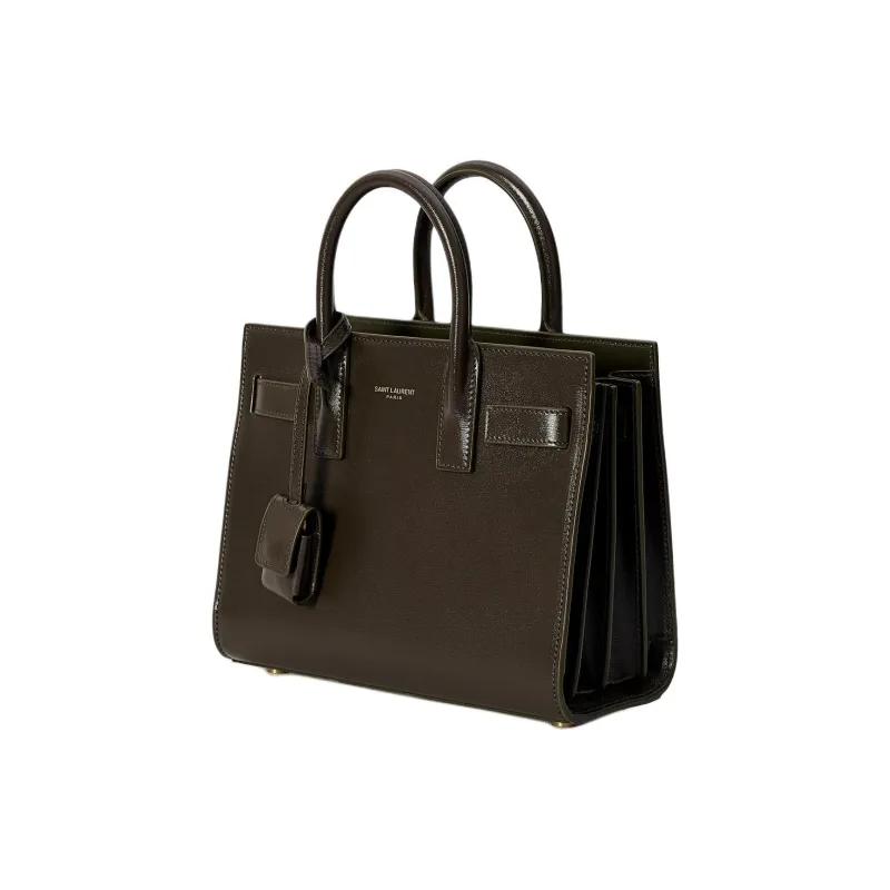 SAINT LAURENT SAC DE JOUR Calfskin Shoulder Bag, Crossbody Bag, Handbag Trumpets Women's Moss Green-1