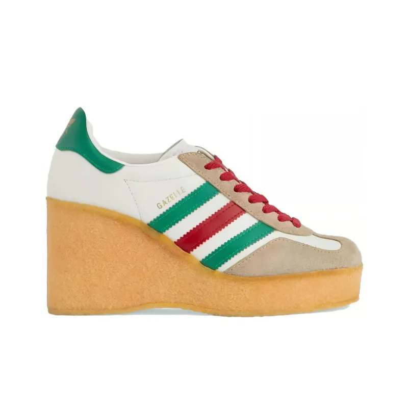 GUCCI Wear Resistant Low Top Casual Shoes Women's White Green-1